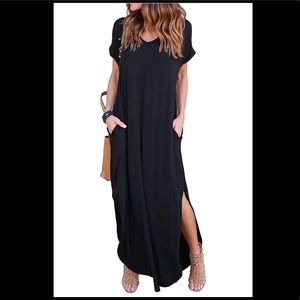 T-shirt maxi dress (black)